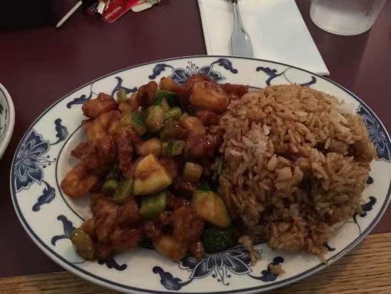 Kung Pao Chicken with fried rice at Chen's Chinese Restaurant